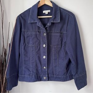 Coldwater Creek Jacket Metal Buttons Embroidered Womens Size Petite 14 Petite
